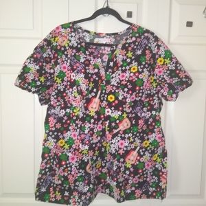 Plus Size 4XL Women's Scrub Top